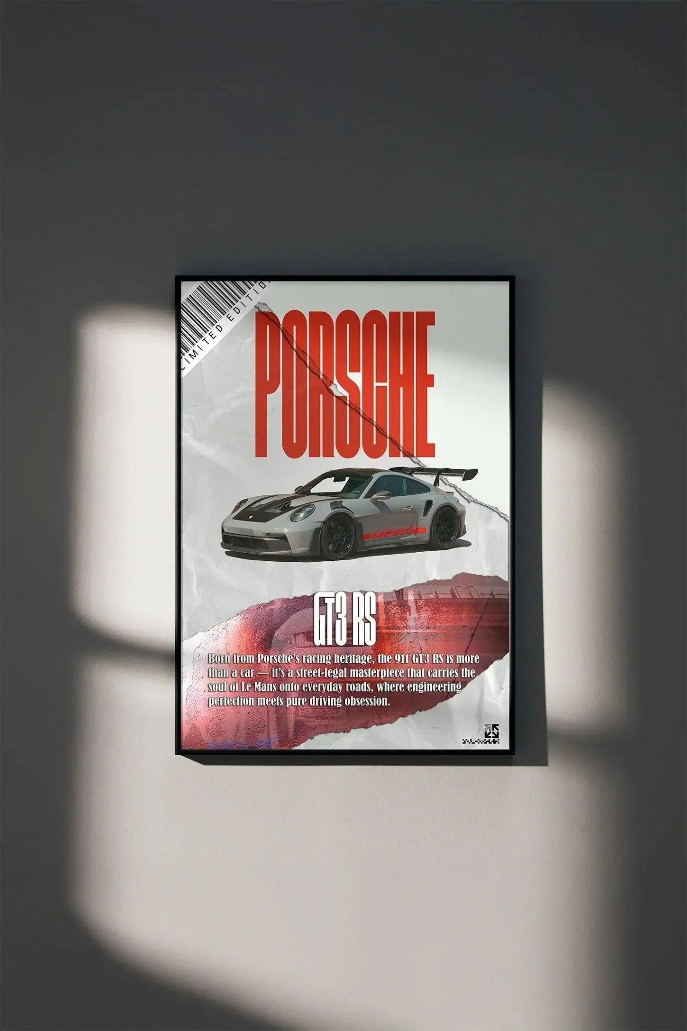 Porsche GT3 RS Torn Poster Print - No Frame - North Shutter - car_photography_bucharest